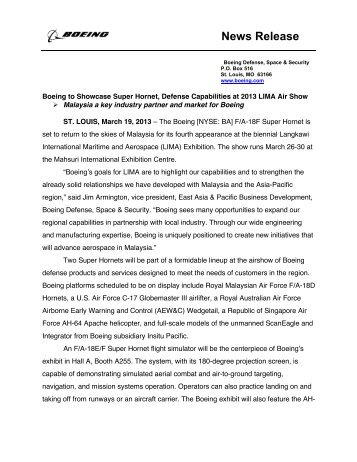 News Release - LIMA'13 - Langkawi International Maritime ...