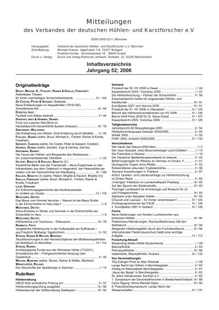 Gesamtinhaltsverzeichnis (pdf) - VdHK