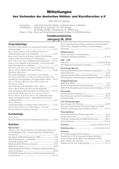 Gesamtinhaltsverzeichnis (pdf) - VdHK