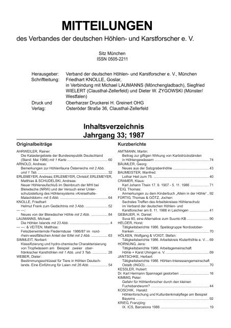 Gesamtinhaltsverzeichnis (pdf) - VdHK