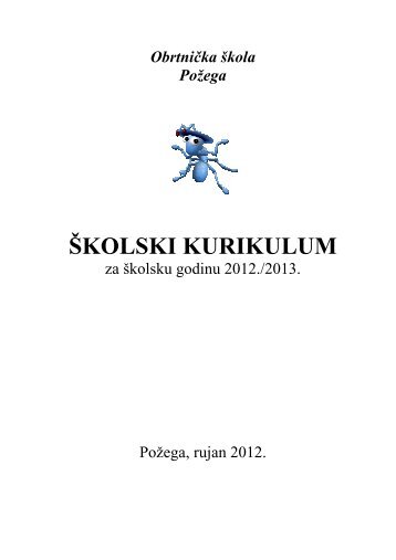 Skolski kurikulum za sk.god. 2012-2013. - ObrtniÄka Å¡kola