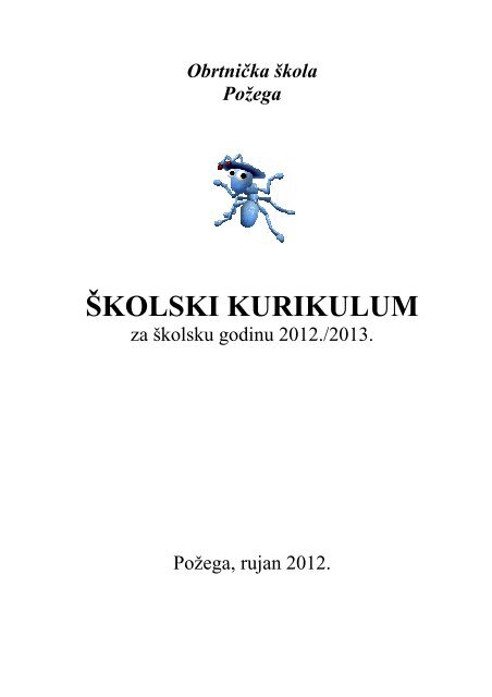 Skolski kurikulum za sk.god. 2012-2013. - ObrtniÄka Å¡kola