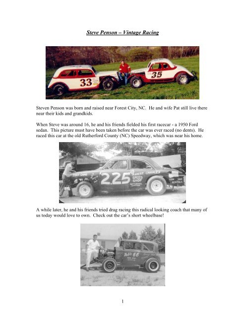 Steve Penson Vintage Racing - NVRA