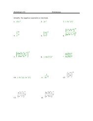 Worksheet 273 PreCalculus Simplify. No negative exponents or ...