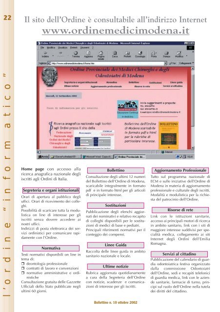 Ottobre 2002 (pdf - 771 KB) - Ordine Provinciale dei Medici ...