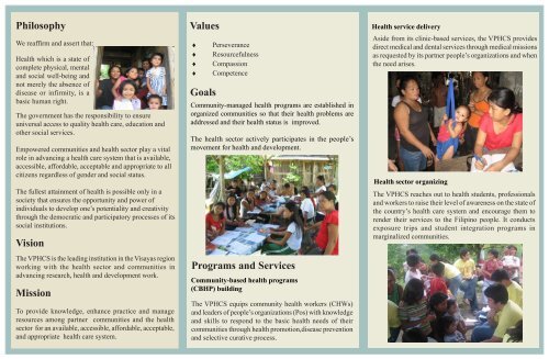 Goals Programs and Services - Visayas Primary Health Care ...