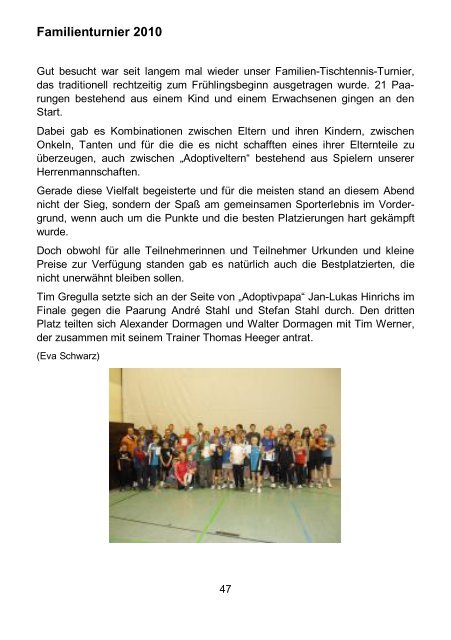 Löwenreport Jahrbuch 2010/2011 - TTG Niederkassel