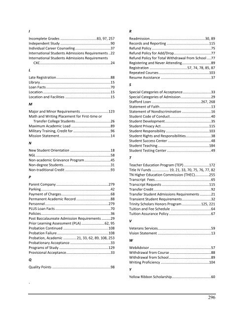 2011-2012 Academic Catalog - Victory University