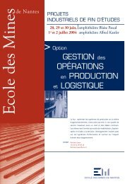 Option gestion des opérations en production et logistique