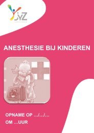 ANESTHESIE BIJ KINDEREN - Jan Yperman Ziekenhuis