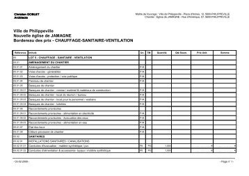 Bordereau des prix LOT 5 - CHAUFFAGE - Nouvelle page 1