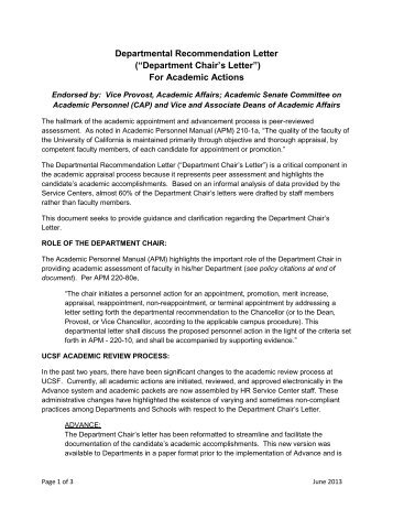 FORM B Departmental Recommendation Letter Request