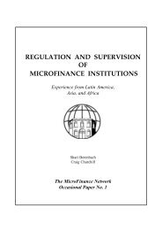 regulation and supervision of microfinance institutions - Center for ...