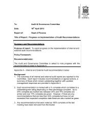 Progress on the implementation of audit recommendations PDF 98 KB