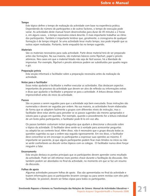 Manual de Actividades Educativas - Promundo