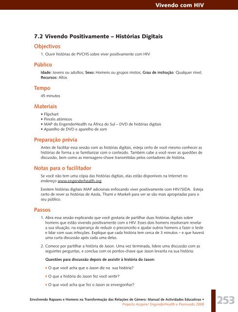 Manual de Actividades Educativas - Promundo