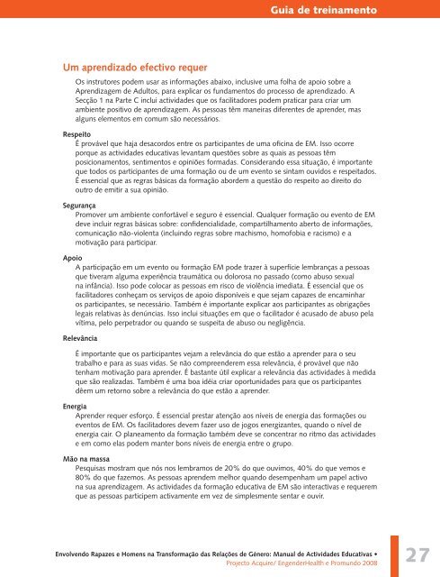 Manual de Actividades Educativas - Promundo