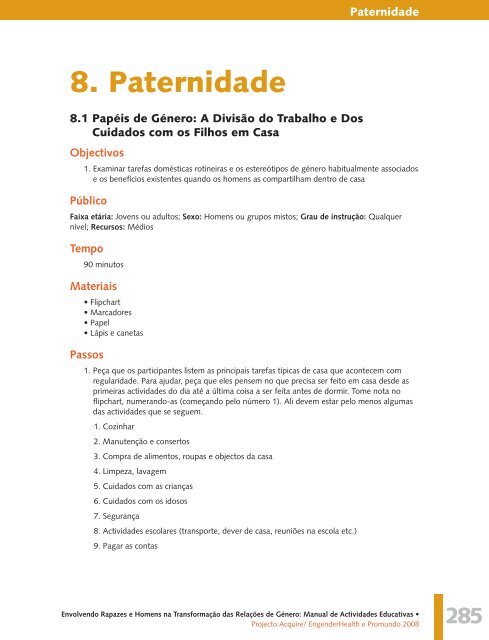 Manual de Actividades Educativas - Promundo