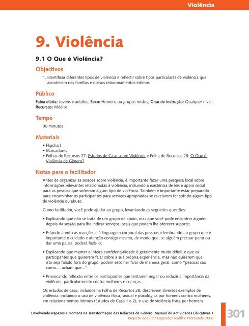 Manual de Actividades Educativas - Promundo