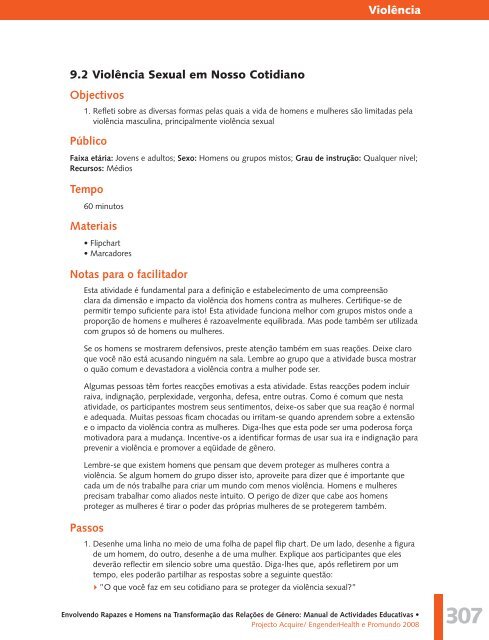 Manual de Actividades Educativas - Promundo