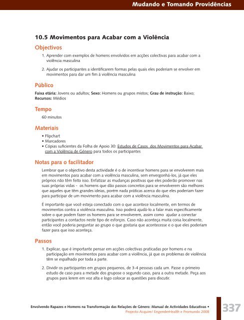 Manual de Actividades Educativas - Promundo