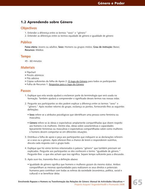 Manual de Actividades Educativas - Promundo