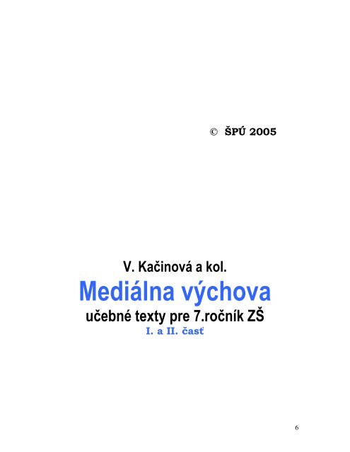 MediÃ¡lna vÃ½chova - Å tÃ¡tny pedagogickÃ½ Ãºstav