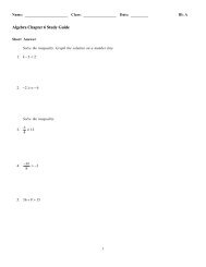 Algebra Chapter 6 Study Guide