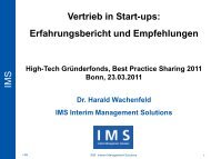 IMS Interim Management Solutions - High-Tech GrÃ¼nderfonds