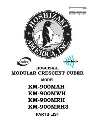 KM-900MAH KM-900MWH KM-900MRH KM-900MRH3 - Hoshizaki ...