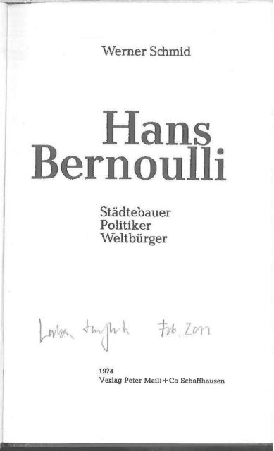 Bernoulli und Gesell - StÃ¤dtebau als politische Kultur. Hans ...