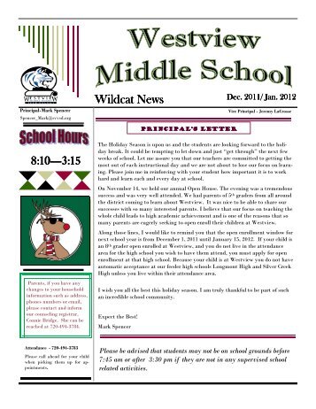 2011 December - 2012 Jan - Westview Middle School