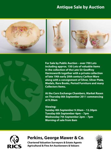 Antique Sale by Auction Perkins, George Mawer & Co.