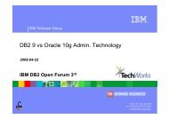 DB2 9 vs Oracle 10g Admin. Technology - IBM