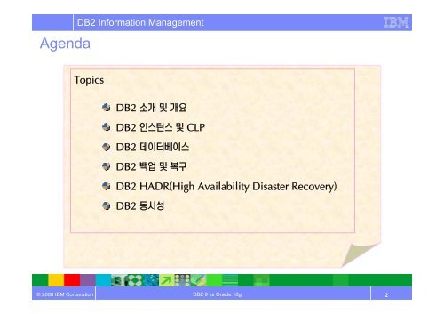 DB2 9 vs Oracle 10g Admin. Technology - IBM