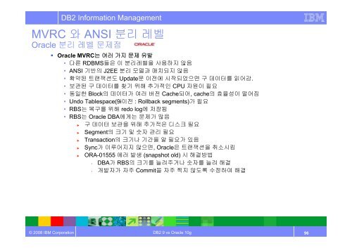 DB2 9 vs Oracle 10g Admin. Technology - IBM