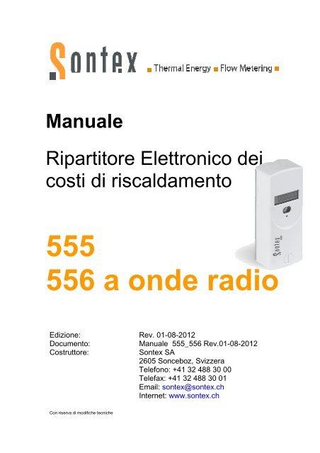 Manuale 555 - 556 - Contabilizzazione del calore