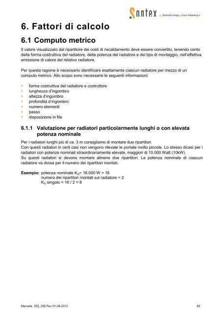 Manuale 555 - 556 - Contabilizzazione del calore