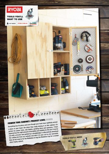 POWER TOOL CABINET: PROJECT LEVEL SILVER TOOLS ... - Ryobi