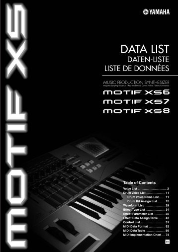MOTIF XS Data List - Yamaha