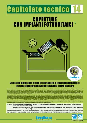 COPERTURE CON IMPIANTI FOTOVOLTAICI Scelta ... - Index S.p.A.