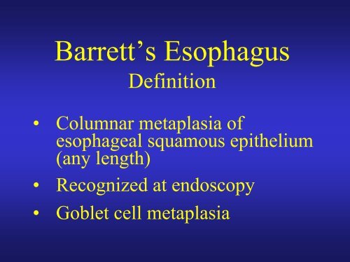 Barrett's Esophagus - BPA Pathology