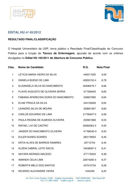 Edital Hu Na Aª 45 12 Hospital Universitaƒa Rio A A A Edital Hu Na Aª 45 12 Hospital Universitaƒa Rio A A A