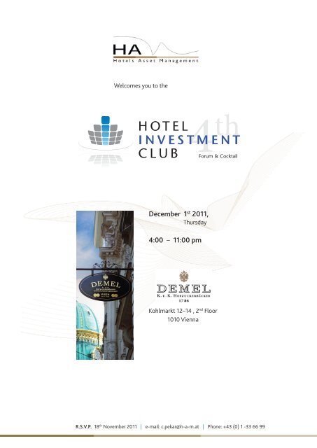 HOTEL INVESTMENT CLUB - Protel