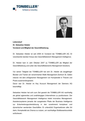 Dr. Sebastian Hetzler - Tonbeller AG