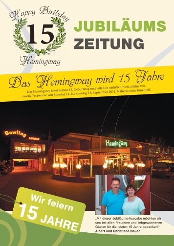 Reguläres Angebot im Hemingway - 365 Tage im Jahr für Sie da