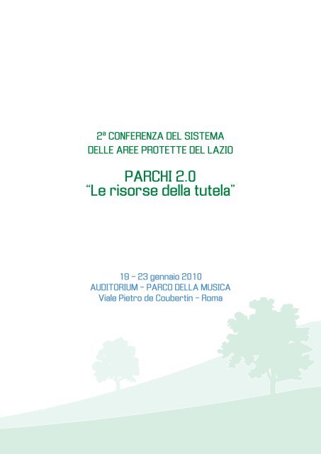 Programma dei lavori - Parchi e Riserve naturali del Lazio