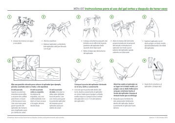 MTN-017 Instrucciones para el uso del gel antes y despuÃ©s de tener ...