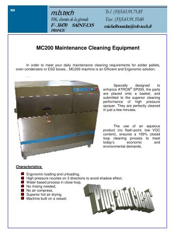 MC200 Maintenance Cleaning Equipment