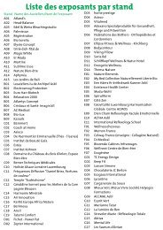 Liste des exposants par stand - feelwell-salon